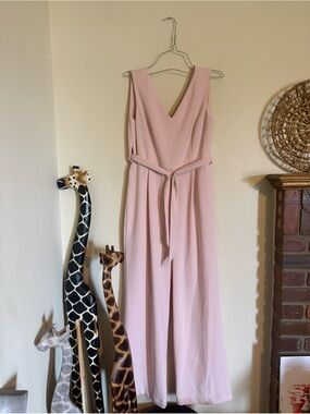 Calvin Klein Light Blush Pink Sleeveless V-Neck Jumpsuit